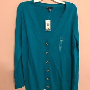 NWT Gap Blue Button Up Sweater Cardigan